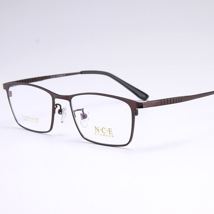 Reven Jate Unisex Full Rim Square Titanium Eyeglasses 5000 Full Rim Reven Jate brown
