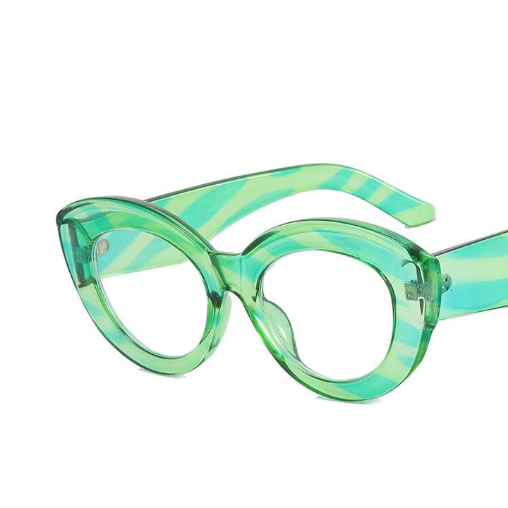 CCspace Women's Full Rim Large Cat Eye Acetate Eyeglasses 55118 Full Rim CCspace Green China