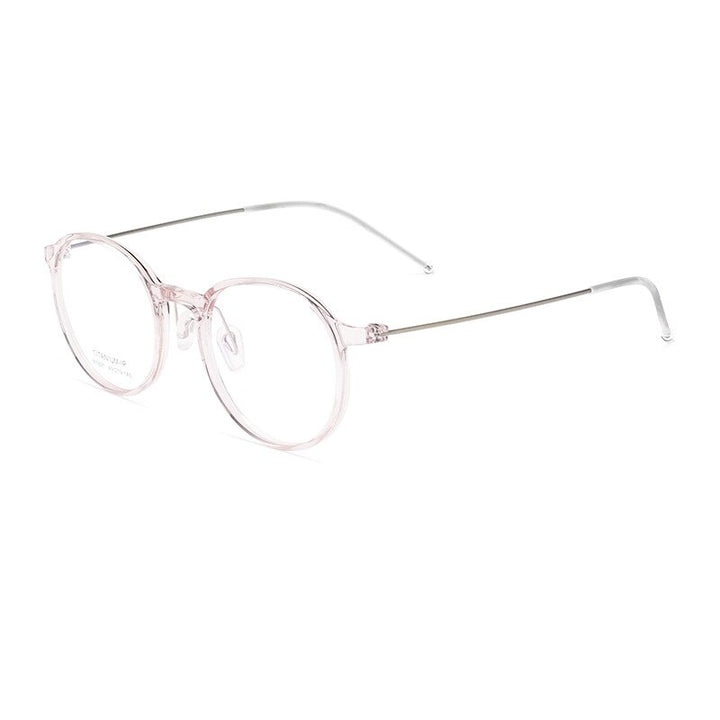 Hotony Unisex Full Rim Round Tr 90 Alloy Eyeglasses 5825m Full Rim Hotony pink