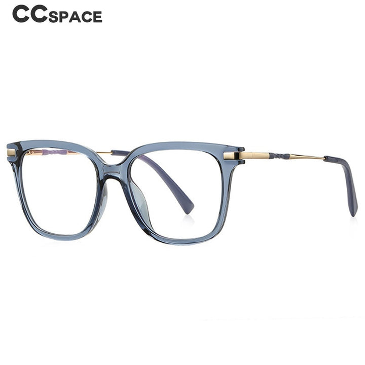 CCspace Unisex Full Rim Square Tr 90 Titanium Eyeglasses 55709 Full Rim CCspace