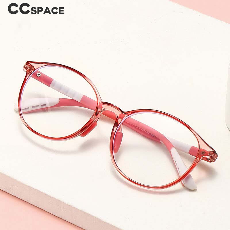 CCspace Unisex Youth Full Rim Round Silicone Eyeglasses 54668 Full Rim CCspace