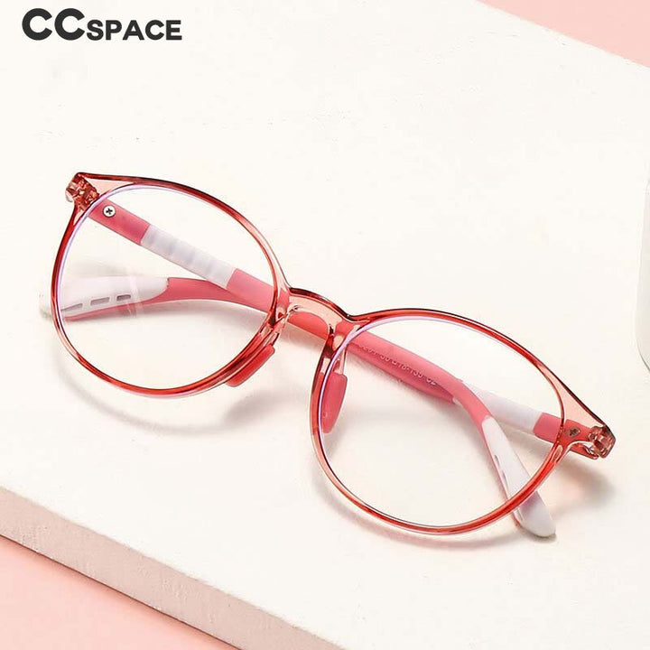 CCspace Unisex Youth Full Rim Round Silicone Eyeglasses 54668 Full Rim CCspace
