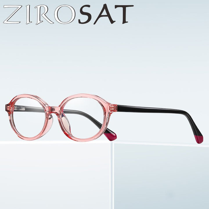 Zirosat Children's Unisex Full Rim Round Square Tr 90 + Cp Eyeglasses 20205 Full Rim Zirosat