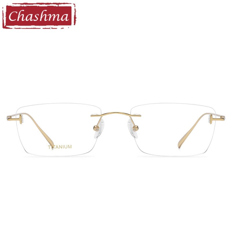 Chashma Ottica Unisex Rimless Square Titanium Eyeglasses 5678 Rimless Chashma Ottica