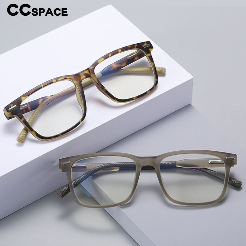 CCspace Unisex Full Rim Square Tr 90 Titanium Eyeglasses 55256 Full Rim CCspace
