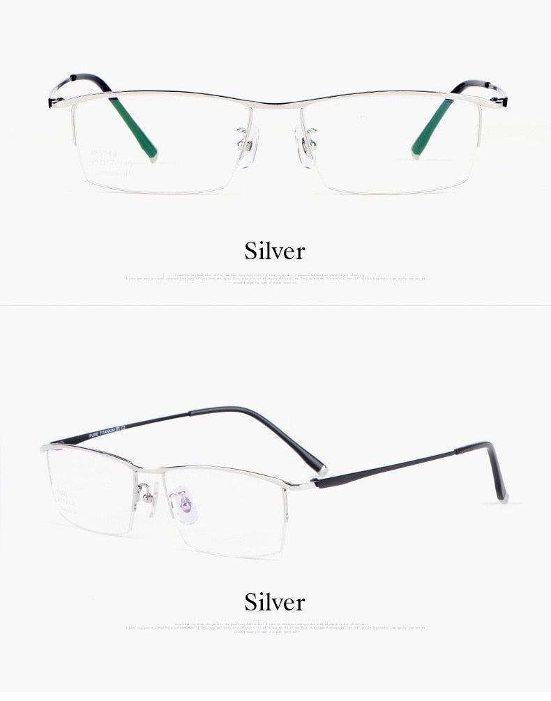 Hotochki Men's Semi Rim Titanium Alloy IP Plated Frame Eyeglasses J85148 Semi Rim Hotochki