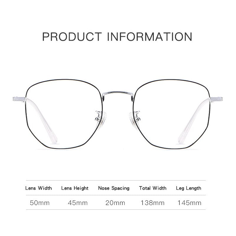 Yimaruili Unisex Full Rim Polygon Titanium Eyeglasses 9005 Full Rim Yimaruili Eyeglasses