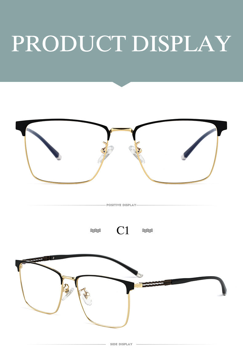 Hotochki Men's Full Rim Square Tr 90 Titanium Frame Eyeglasses T8611t Full Rim Hotochki