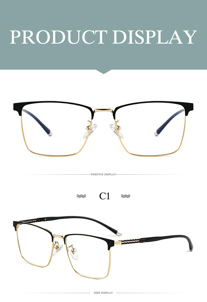 Hotochki Men's Full Rim Square Tr 90 Titanium Frame Eyeglasses T8611t Full Rim Hotochki