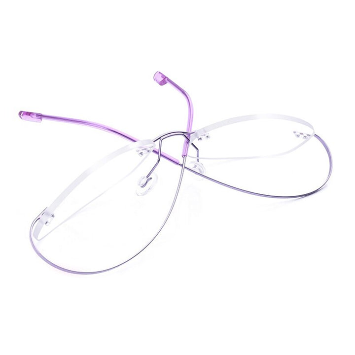 Handoer Unisex Rimless Customized Shaped Lenses 865 Titanium Eyeglasses Rimless Handoer