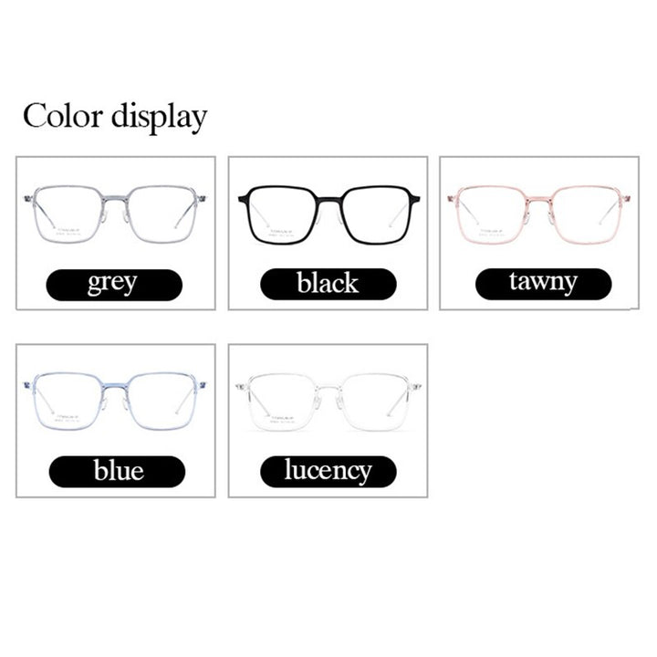 Hotony Unisex Full Rim Square Tr 90 Eyeglasses 5824m Full Rim Hotony