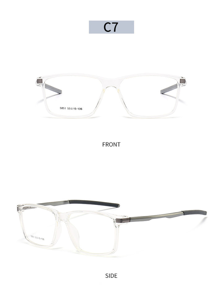 Gmei Men's TR 90 Square Aluminum Magnesium Sport Frame Eyeglasses 5851 Full Rim Gmei Optical