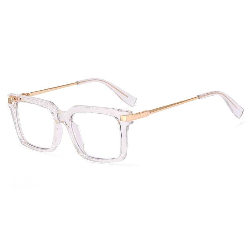 CCspace Unisex Full Rim Square Cat Eye Tr 90 Titanium Eyeglasses 54785 Full Rim CCspace China Clear