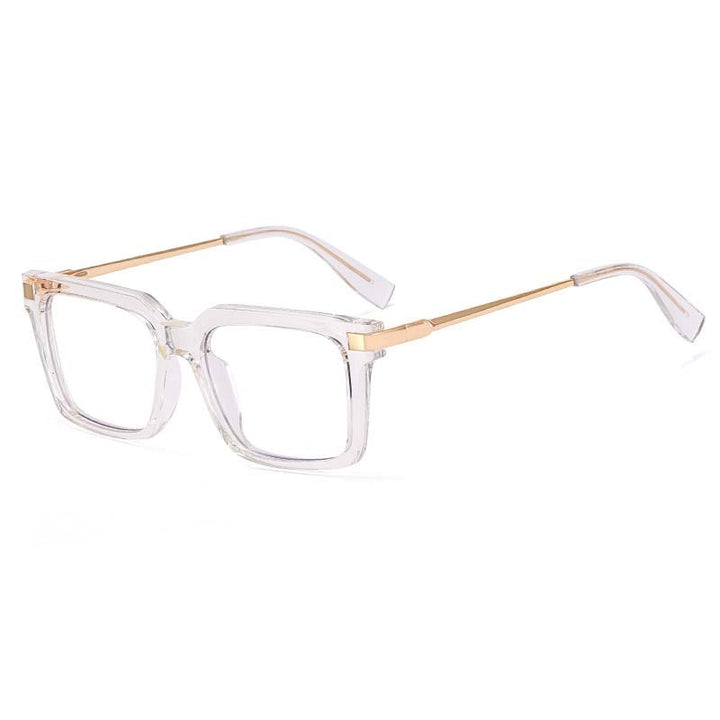 CCspace Unisex Full Rim Square Cat Eye Tr 90 Titanium Eyeglasses 54785 Full Rim CCspace China Clear