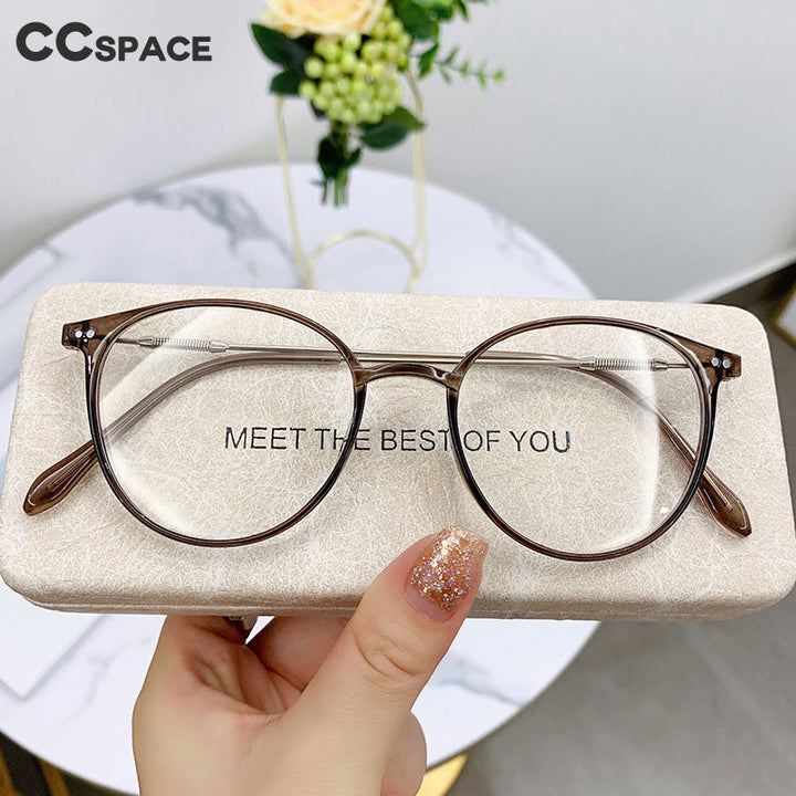 CCspace Unisex Full Rim Square Tr 90 Alloy Reading Glasses 56225 Reading Glasses CCspace