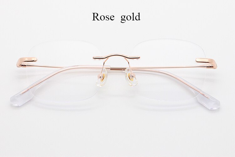 Bclear Unisex Rimless Square Titanium Frame Eyeglasses Myw01 Rimless Bclear Rose gold