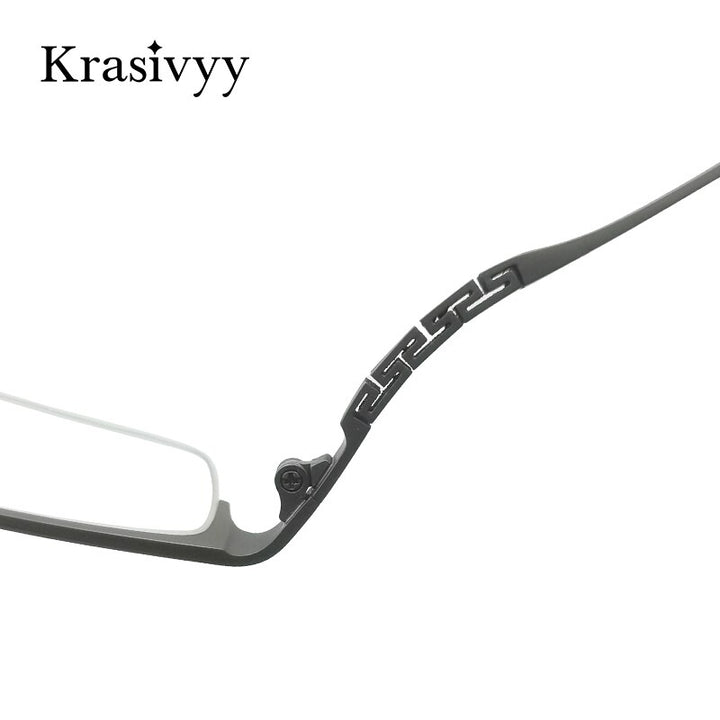 Krasivyy Men's Semi Rim Square Spring Hinge Titanium Eyeglasses Kr0070 Semi Rim Krasivyy