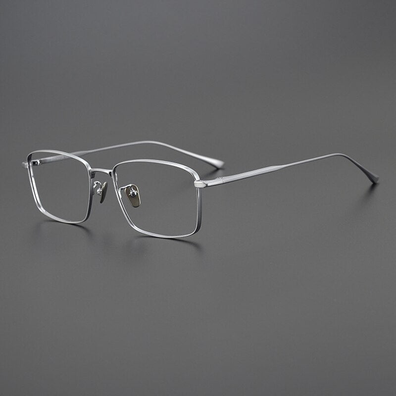 Gatenac Unisex Full Rim Square Titanium Eyeglasses Gxyj990 Full Rim Gatenac Silver