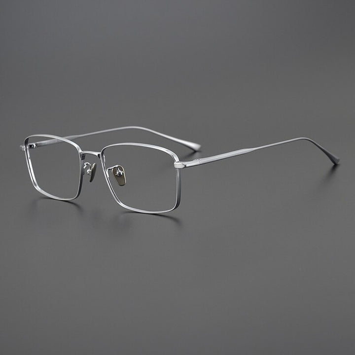 Gatenac Unisex Full Rim Square Titanium Eyeglasses Gxyj990 Full Rim Gatenac Silver