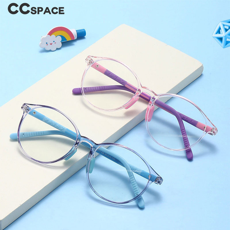 CCspace Unisex Youth Full Rim Round Silicone Eyeglasses 54672 Full Rim CCspace