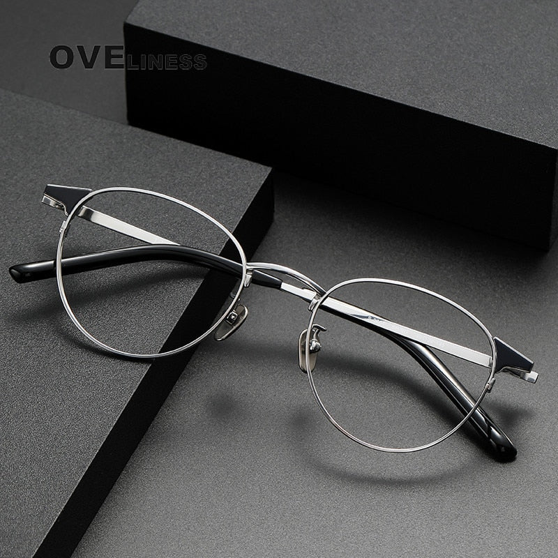 Oveliness Unisex Full Rim Round Titanium Eyeglasses 960 Full Rim Oveliness