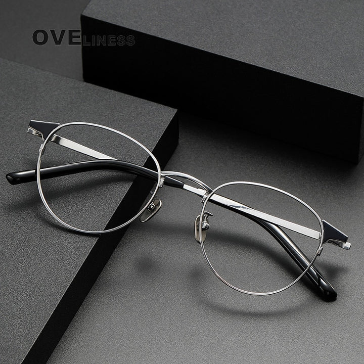 Oveliness Unisex Full Rim Round Titanium Eyeglasses 960 Full Rim Oveliness