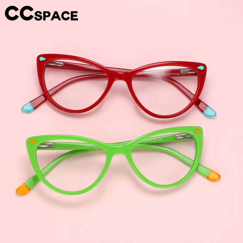 CCSpace Children's Unisex Full Rim Cat Eye Acetate Eyeglasses 56600 Full Rim CCspace   