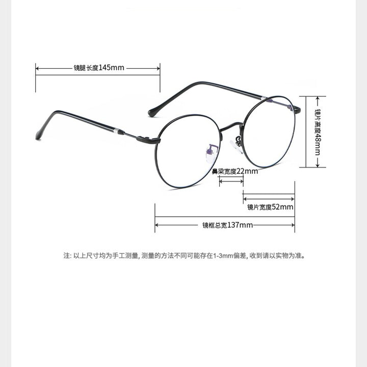 Reven Jate Unisex Full Rim Round Alloy Eyeglasses 1912 Full Rim Reven Jate