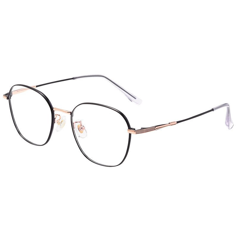 Hotochki Unisex Full Rim Titanium Alloy Oval Frame Eyeglasses 53308 Full Rim Hotochki