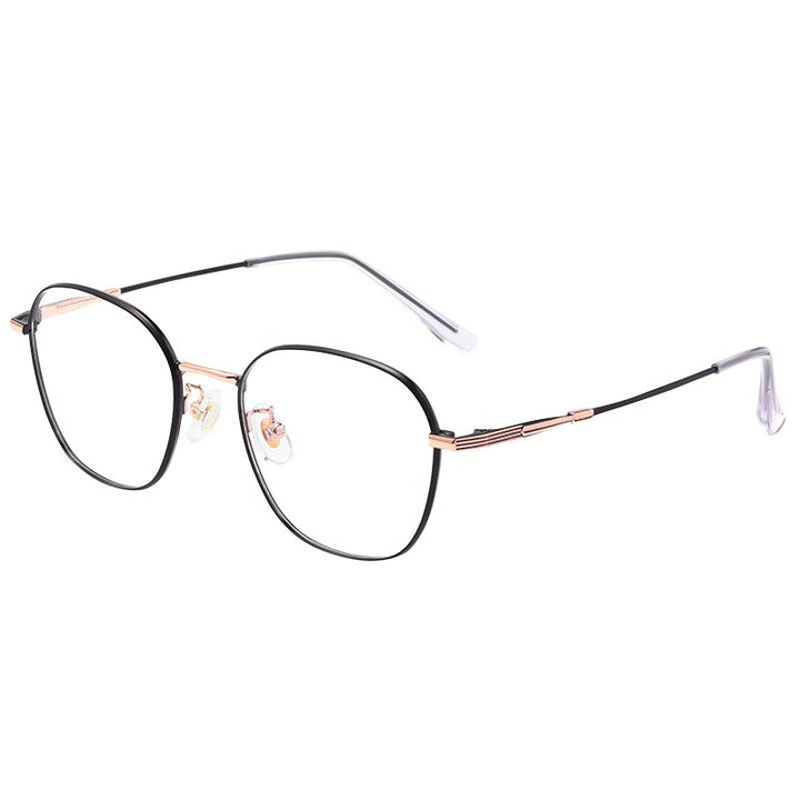 Hotochki Unisex Full Rim Titanium Alloy Oval Frame Eyeglasses 53308 Full Rim Hotochki