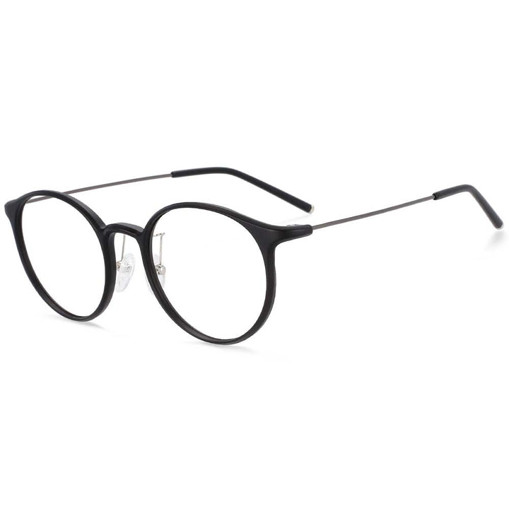 CCspace Unisex Full Rim Round Tr 90 Titanium Frame Eyeglasses 54274 Full Rim CCspace China C13matte-black