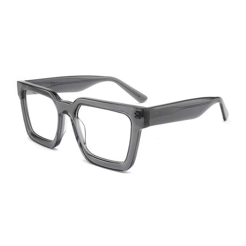 Gatenac Unisex Full Rim Square Acetate Frame Eyeglasses Gxyj793 Full Rim Gatenac Gray