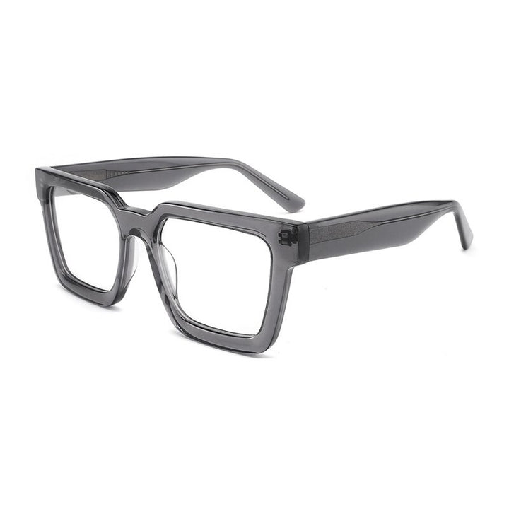 Gatenac Unisex Full Rim Square Acetate Frame Eyeglasses Gxyj793 Full Rim Gatenac Gray