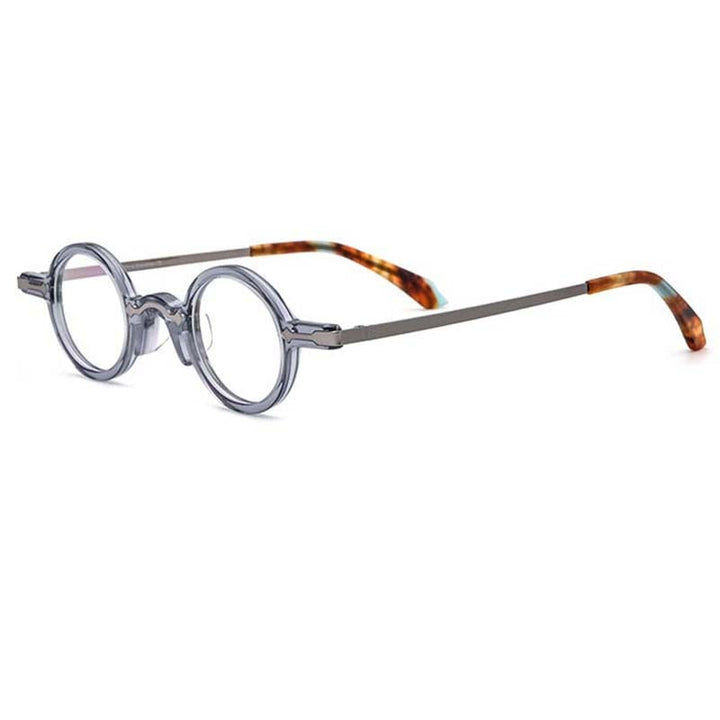 CCspace Unisex Full Rim Small Round Acetate Eyeglasses 53151 Full Rim CCspace Gray China