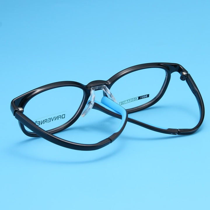 Gmei Unisex Children's Full Rim Round Rectangle Silicone TR90 Eyeglasses 8601 Full Rim Gmei Optical
