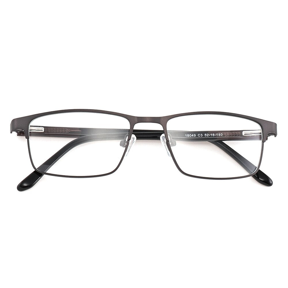 Laoyehui Unisex Full Rim Square Alloy Reading Glasses Anti Blue Light 18049 Reading Glasses Laoyehui 0 Grey