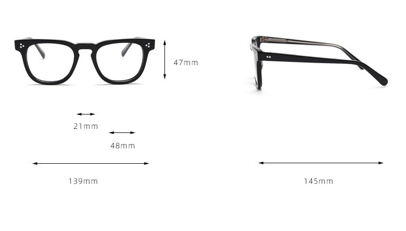CCspace Unisex Full Rim Square Acetate Eyeglasses 55684 Full Rim CCspace