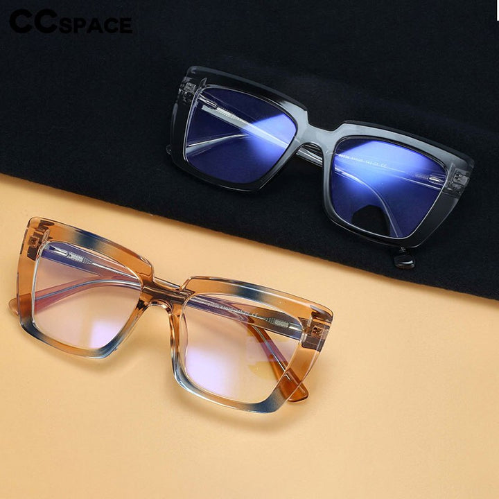 CCspace Women's Full Rim Big Square Acetate Frame Eyeglasses 54340 Full Rim CCspace
