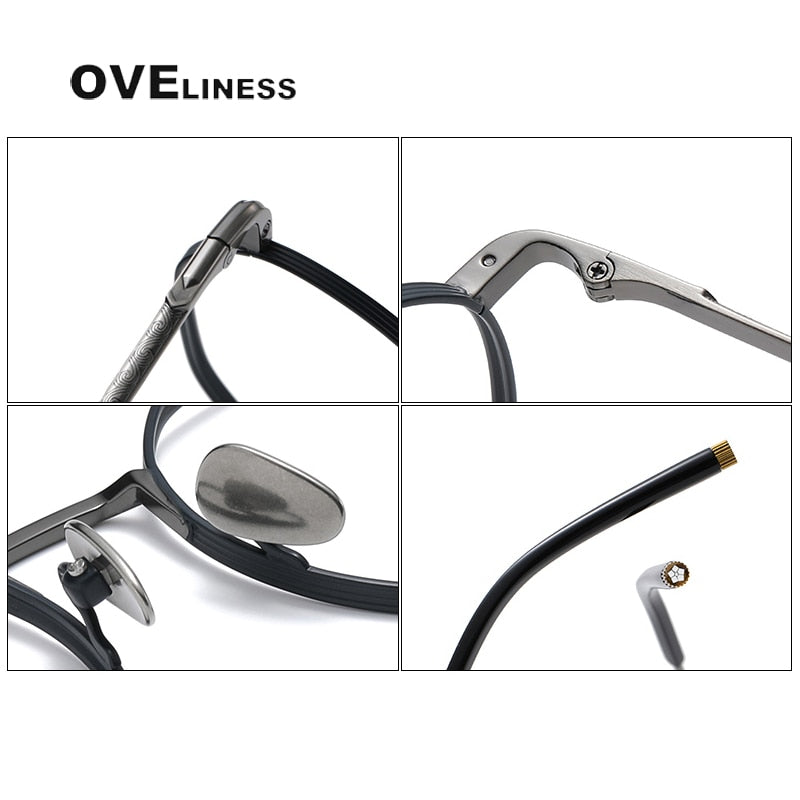 Oveliness Unisex Full Rim Round Square Titanium Eyeglasses Mira Full Rim Oveliness