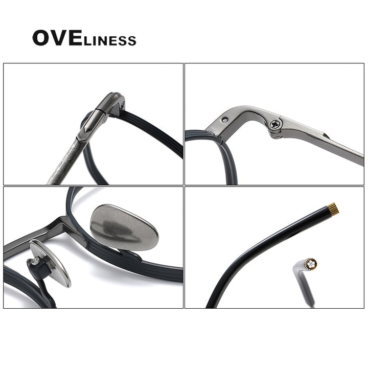 Oveliness Unisex Full Rim Round Square Titanium Eyeglasses Mira Full Rim Oveliness