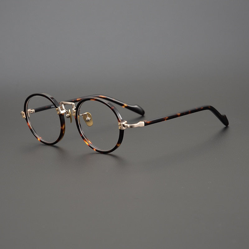 CCspace Unisex Full Rim Round/Square Acetate Titanium Eyeglasses 53312 Full Rim CCspace
