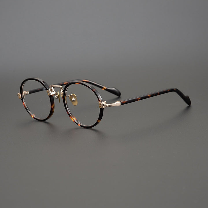CCspace Unisex Full Rim Round/Square Acetate Titanium Eyeglasses 53312 Full Rim CCspace