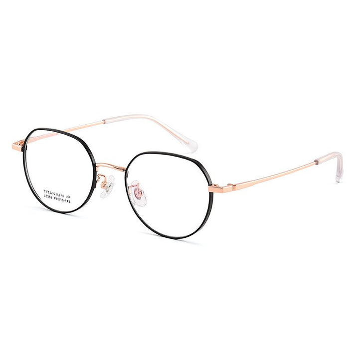 Bclear Unisex Full Rim Polygon Square Titanium Eyeglasses Lb5369 Full Rim Bclear
