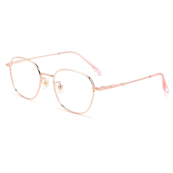 Hotochki Unisex Full Rim Titanium Alloy Oval Frame Eyeglasses 53308 Full Rim Hotochki Rose Gold