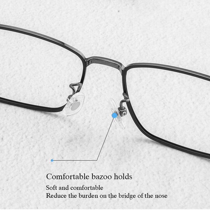 Hotochki Unisex Full Rim Square Titanium Frame Eyeglasses L1831 Full Rim Hotochki