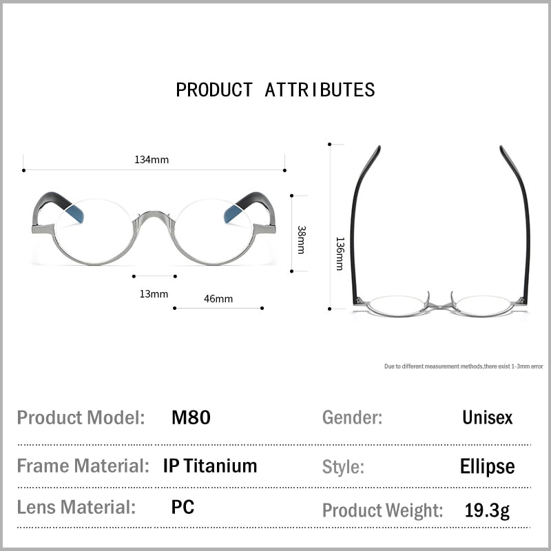 Muzz Men's Semi Rim Acetate Titanium Frame Eyeglasses 80 Semi Rim Muzz