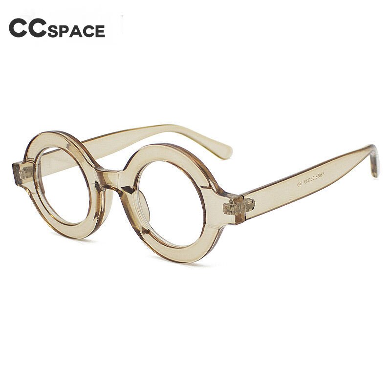 CCspace Unisex Full Rim Round Acetate Eyeglasses 55513 Full Rim CCspace