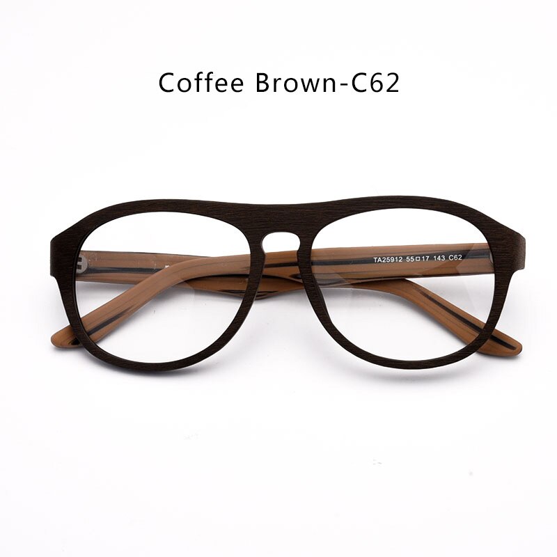 Hdcrafter Unisex Full Rim Square Bamboo Wood Eyeglasses Ta25912 Full Rim Hdcrafter Eyeglasses Coffee Brown-C62