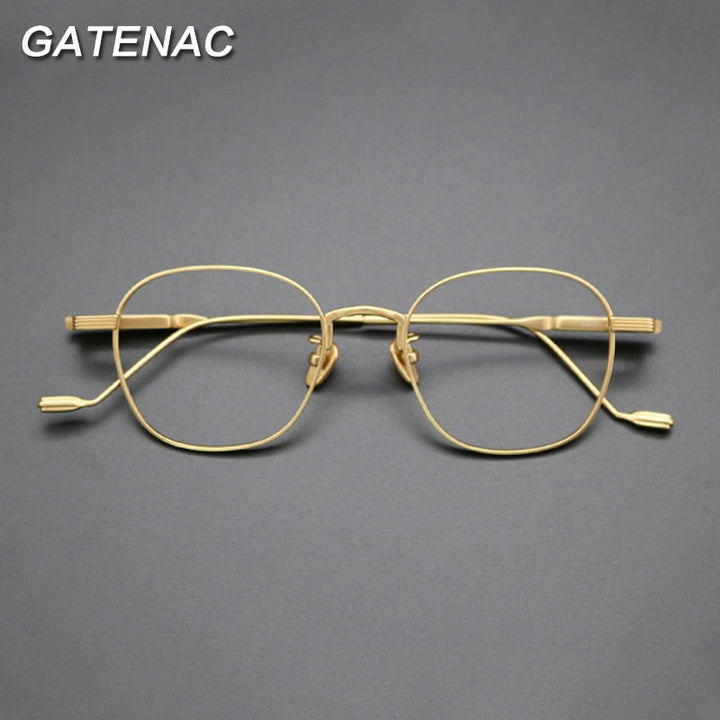 Gatenac Unisex Full Rim Square Titanium Frame Eyeglasses Gxyj421 Full Rim Gatenac