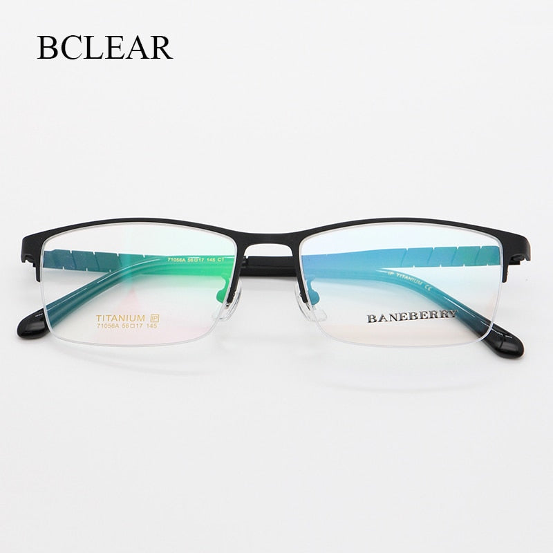 Bclear Unisex Semi Rim Square Titanium Frame Eyeglasses My71056a Semi Rim Bclear